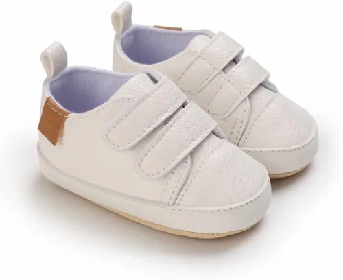 Vista 3 de Zapatos de lona y mezclilla con diseño de estrella para bebé - Tenis con suela suave antideslizante y caña alta, ideales para los primeros pasos