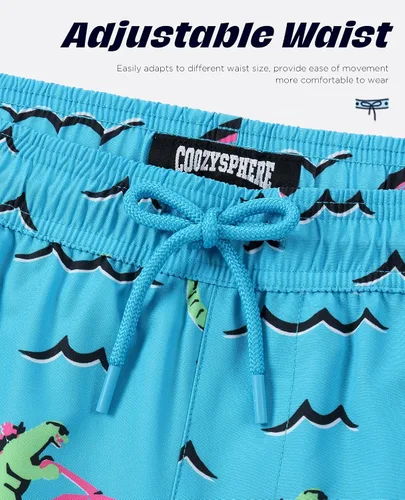 Vista 6 de Mens Swim Trunks with Compression Liner 5 Inch Inseam Swimming Trunks Shorts for Men