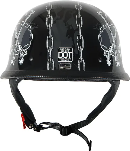 Vista 6 de 1Storm Casco de motocicleta de media cara estilo alemán aprobado por DOT: HKY602