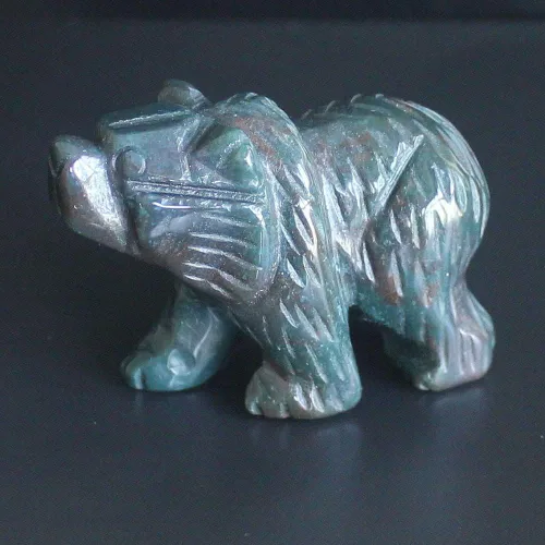 Vista 3 de HLbshi - Figura de oso de cristal tallada (ágata oceánica)