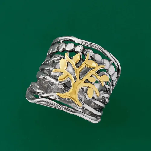 Vista 6 de Ross-Simons Sterling Silver and 14kt Yellow Gold Multi-Row Ring