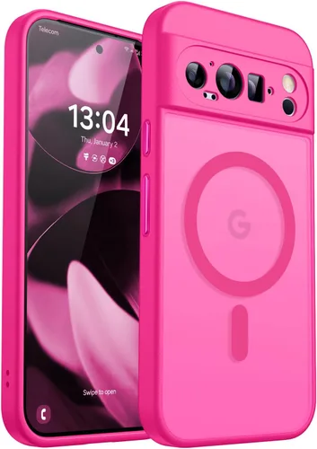 Vista 33 de CANSHN Funda magnética para Google Pixel 9 Pro XL (6.8 pulgadas), mejorada [protección completa de la cámara] [compatible con Magsafe]