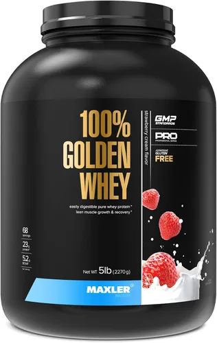 Vista 21 de Maxler Proteína de suero de leche 100% dorada, 0.94 onzas de proteína por porción, proteína de suero en polvo para antes del entrenamiento