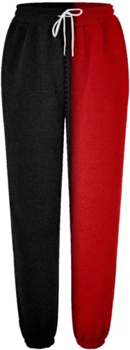 Vista 2 de Pantalones deportivos para mujer, ajuste holgado, cintura alta, para otoño e invierno, con bolsillos