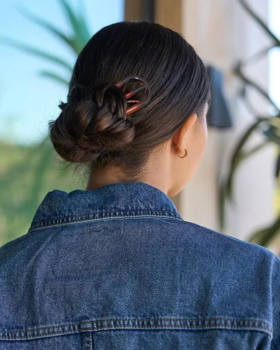 Vista 2 de AWAYTR 6 horquillas de pelo francés, tenedor en forma de U para mujeres Ámbar