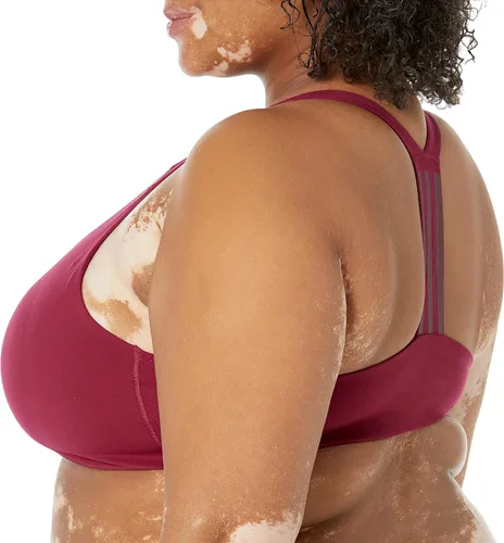 Vista 2 de adidas Sujetador de 3 rayas de soporte medio para mujer
