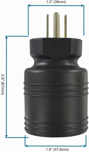 Vista 5 de Conntek Adaptador de enchufe de bloqueo NEMA 5-15P a NEMA L5-30R de 15 amperios a 30 amperios Negro