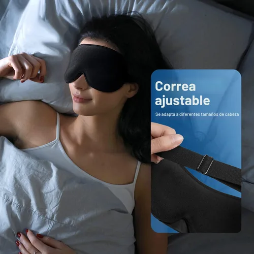 Vista 8 de YFONG Máscara de Sueño con Peso, Mujeres Hombres Máscara para Dormir 3D Bloqueadora de Luz (4.2oz/120g), Máscara para los Ojos de Alivio de Presión