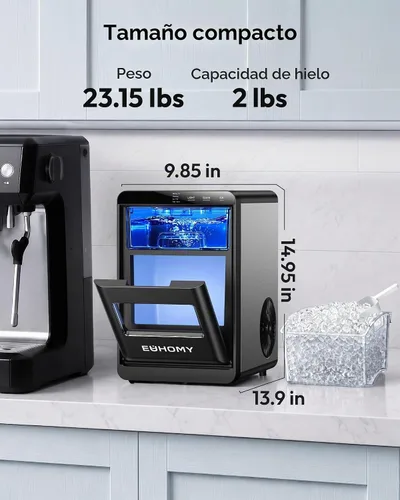 Vista 6 de EUHOMY Nugget - Encimera para hacer hielo, 40 libras/24 horas, lista en 7