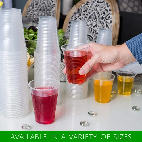 Vista 8 de PLASTICPRO Vasos transparentes desechables de plástico de peso medio de 3 onzas, 100