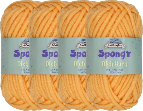 Vista 17 de JubileeYarn Hilo esponjoso para platos - 50 g/madeja de nylon grueso - paño de cocina - negro - 4 madejas