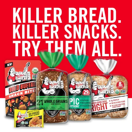 Vista 9 de Dave's Killer Bread 21 granos enteros y semillas, pan orgánico de grano entero, pan de 27 onzas