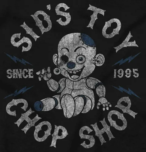 Vista 3 de Camiseta gráfica de Sids Toy Chop Shop Camiseta aterradora inspirada en muñecas espeluznantes para hombres y mujeres