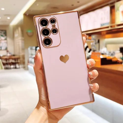 Vista 139 de phylla Funda de teléfono compatible con Samsung Galaxy A12 de 6.5 pulgadas, lindo corazón chapado en oro, elegante funda de lujo para mujer