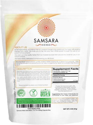 Vista 2 de Samsara Herbs Quercetina 98%+ Extracto Puro en Polvo (2 oz/57 g) - Igual a 114 x 500 mg Cápsulas