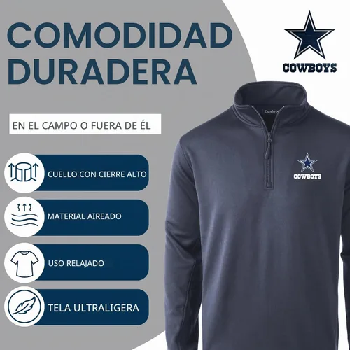 Vista 3 de Dunbrooke NFL mens All Star Tech Fleece 1/4 Zip Azul marino