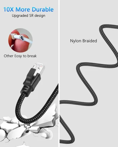 Vista 6 de CERRXIAN Cable Ethernet USB A a 2.5 Gbps de 6.5 pies, adaptador Gigabit RJ45 LAN a tipo A, convertidor de cable de red Cat directamente conectado a
