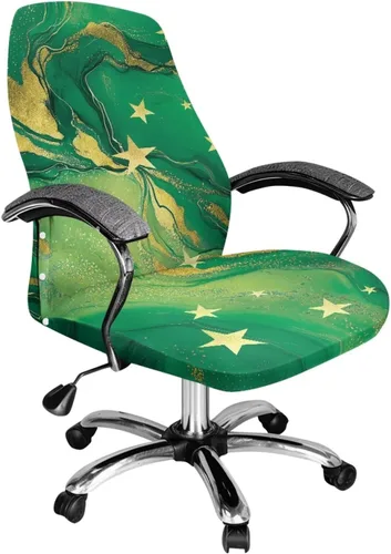 Vista 21 de Green Leaf - Fundas para sillas de oficina en casa, fundas elásticas para sillas de escritorio de computadora, respaldo alto, universales, fundas