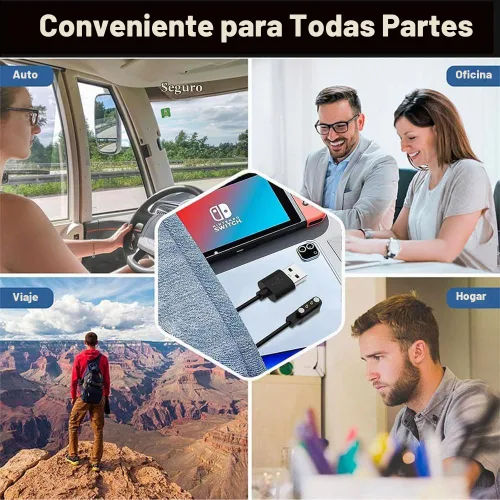 Vista 7 de Compatible con cargador de reloj inteligente ROHS, 2 pines/2 unidades [modelo A + modelo B, un ajuste] Cable de carga USB magnético de 0.157