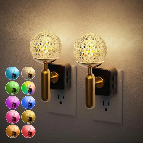 Vista 15 de JandCase Luz Nocturna de Vela, Luces Nocturnas que se Enchufan a la Pared, Blanco Suave 3000K, Brillo Ajustable 0-100LM, Sensor de Anochecer a