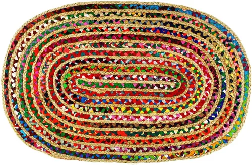 Vista 10 de COTTON CRAFT Alfombra de yute trenzada 100 % yute para puerta, alfombra pequeña tejida neutra reversible para entrada, cocina, sala de estar