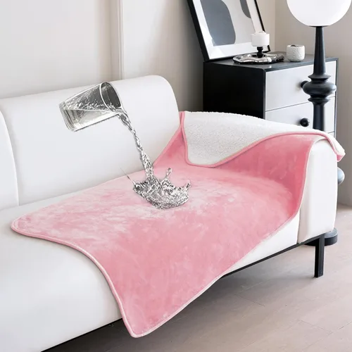 Vista 12 de gogobunny Manta de cama impermeable, manta reversible de forro polar Sherpa para perro, cachorro y gato, funda para muebles que protege la cama Beige