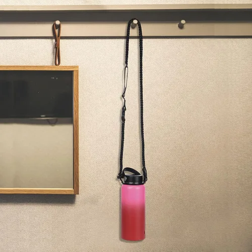 Vista 6 de Mango de cuerda de paracaídas con correa ajustable para el hombro, compatible con botellas de agua de boca ancha Hydro Flask, accesorios