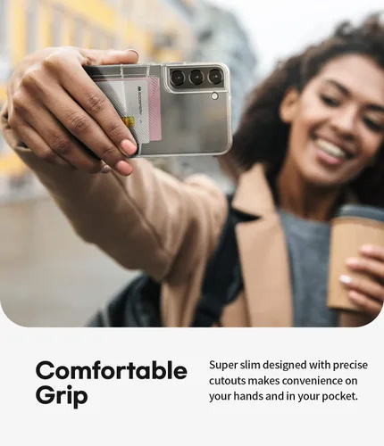 Vista 8 de GOOSPERY Cartera transparente diseñada para Galaxy S22, diseño súper delgado, fácil de usar, con capacidad para 2 tarjetas, funda protectora