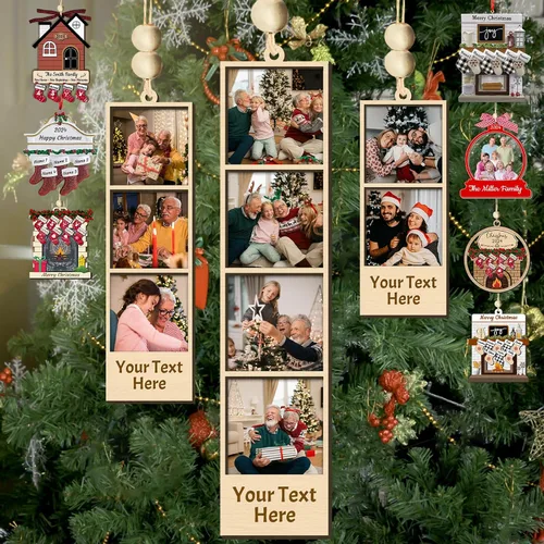 Vista 19 de Adornos de Navidad personalizados con nombres, muñeco de nieve, 8 piezas, adorno familiar personalizado, decoración colgante de madera para árbol