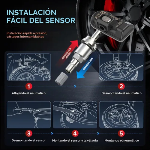 Vista 7 de Autel TPMS MX Sensor 315 433Mhz 2en1 Sensores de Neumáticos, Nivel OE Presión-Liberación Universal 100% Programable por TPMS Tool TS408S TS501 PRO