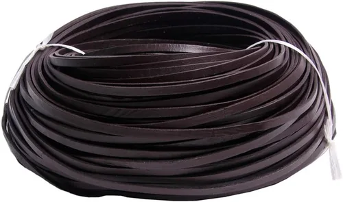 Vista 19 de Cuerda de cuero genuino de 21 yardas, cuerda plana de cuero trenzado para hacer joyas, collares, pulseras, cordones de zapatos, correas de bolsa