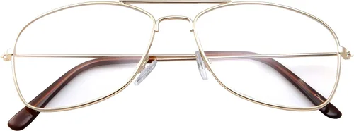 Vista 4 de Gafas de aviador cuadradas doradas sin receta clásicas sin receta para moda