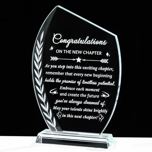 Vista 13 de Movdyka - Placa de agradecimiento de cristal grabada para mujeres y hombres