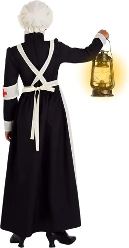 Vista 4 de Fun Costumes Florence Nightingale Costume for Girls, British Victorian Nurse Dress for Historical School Plays or Halloween