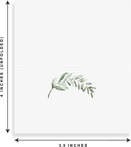 Vista 5 de Bliss Collections Greenery - Tarjetas de lugar para bodas o fiestas, tarjetas de lugar de asiento para mesas, puntuadas para plegarse fácilmente