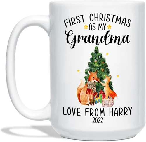 Vista 8 de Taza de fotos de bebé Navidad 2022, taza personalizada para la primera Navidad del bebé, regalo personalizado para recién nacido, taza de café