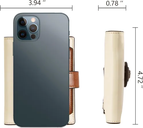 Vista 3 de BROMEN Billeteras pequeñas para mujer, con bloqueo RFID, de cuero, plegable, con cremallera, bolsillo para monedas, tarjetero con ventanas