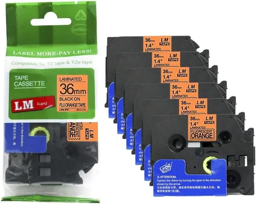 Vista 13 de 2/Pack LMe561 Premium 1.5" Black Print on Blue Label Tape, Compatible with Brother TZe-561 P-Touch Tape 36mm Laminated Replacement Label Tape.