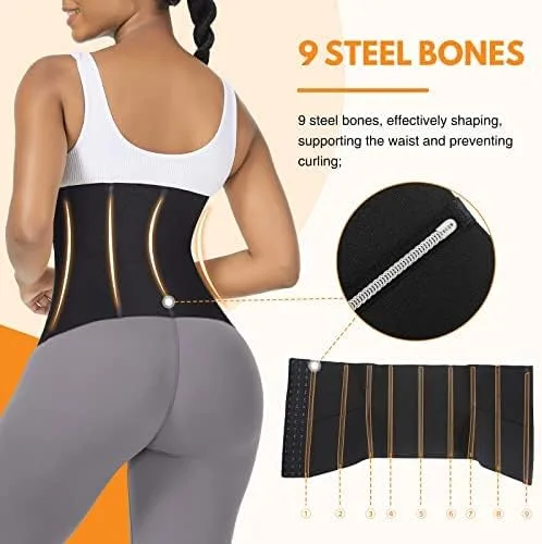 Vista 3 de FeelinGirl Waist Trainer for Women Adjustable Underbust Corsets Latex Body Shaper 9 Steel Bones 3 Rows for Hooks and Pocket