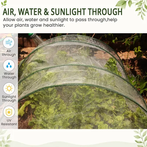 Vista 5 de Red de jardín de 4 x 12 pies, malla fina para protección de plantas, mosquitos, pájaros, barrera de malla para verduras, frutas, flores, camas