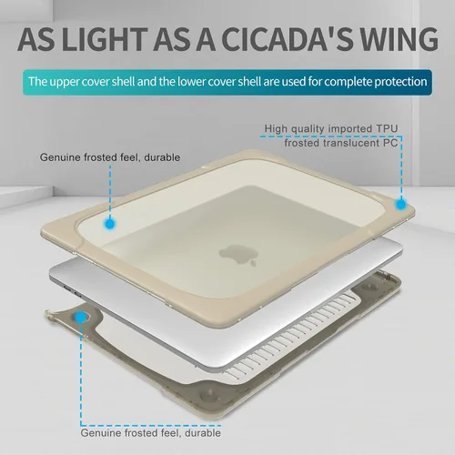 Vista 3 de CISSOOK Funda resistente con función atril para MacBook Air de 13.6 pulgadas versión 2022 2023 modelo A2681 M2 con Touch ID, carcasa rígida a prueba