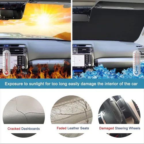 Vista 2 de Parasol para parabrisas para accesorios de Toyota 4Runner 2010-2024, ajuste personalizado, plegable, protector de visera para ventana delantera