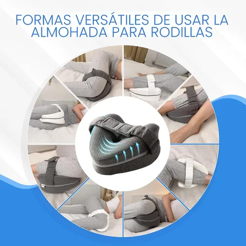 Vista 8 de Almohada de rodilla de espuma viscoelástica para personas que duermen de lado, dolor de cadera con correa ajustable, almohada entre las piernas