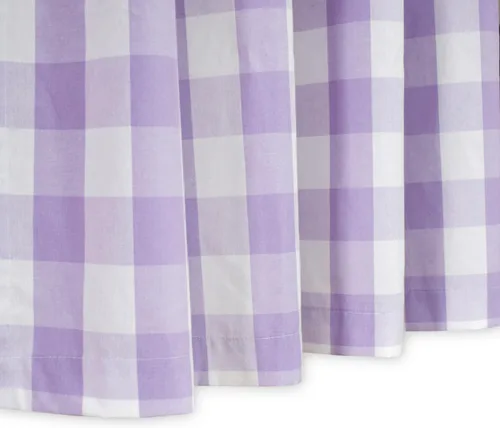 Vista 138 de Cenefas de cortina para ventana de 16 pulgadas de largo, 2 paneles de cuadros búfalo, cortinas pequeñas con bolsillo para barra, estilo clásico