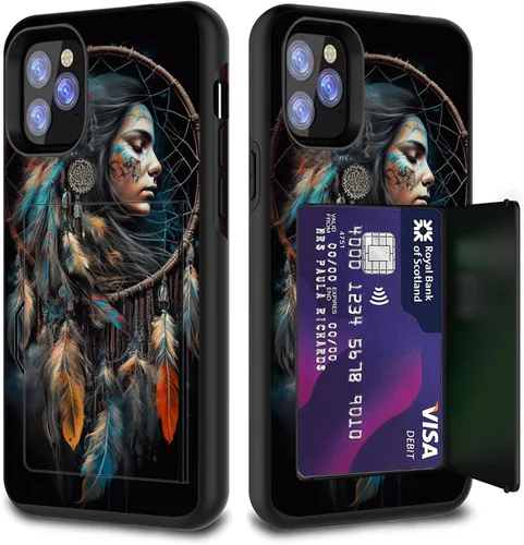 Vista 40 de Funda para tarjetas de crédito, doble capa híbrida a prueba de golpes, protección contra caídas con función atril para iPhone 17 de 6.3 pulgadas