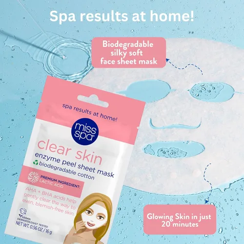 Vista 6 de MISS SPA Mascarilla facial para el cuidado de la piel, enzima de piel transparente para mujeres, mascarilla exfoliante para el acné, piel libre