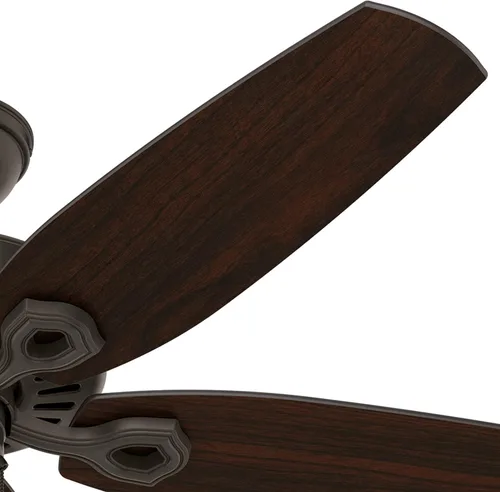 Vista 7 de Hunter Fan - Ventilador de techo para exteriores (52 pulgadas, 5 aspas de roble teñido), color bronce Bronce nuevo