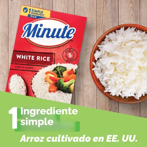 Vista 4 de Arroz blanco Minute, arroz blanco instantáneo para cenas rápidas, caja de 14 onzas