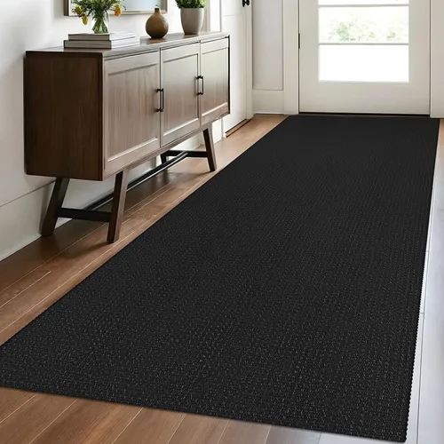 Vista 173 de EARTHALL Alfombra tejida de 2 x 3 pies, lavable para entrada, alfombra trenzada antideslizante, alfombra para puerta interior y exterior, alfombra