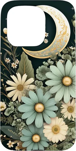 Vista 14 de Sage Green Wildflower Floral Moon Flower Botanical Case for iPhone 17
